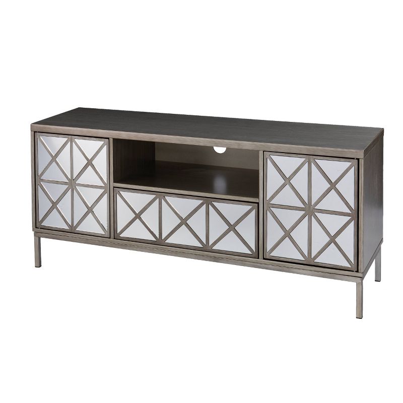 Binsprai Storage Media Stand for TVs upto 60" Silver - Aiden Lane