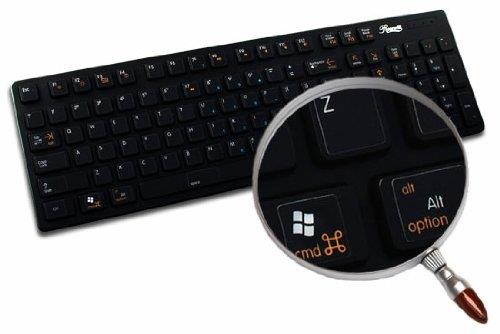 BOOT CAMP 12 NON-TRANSPARENT KEYBOARD LABELS BLACK BACKGROUND