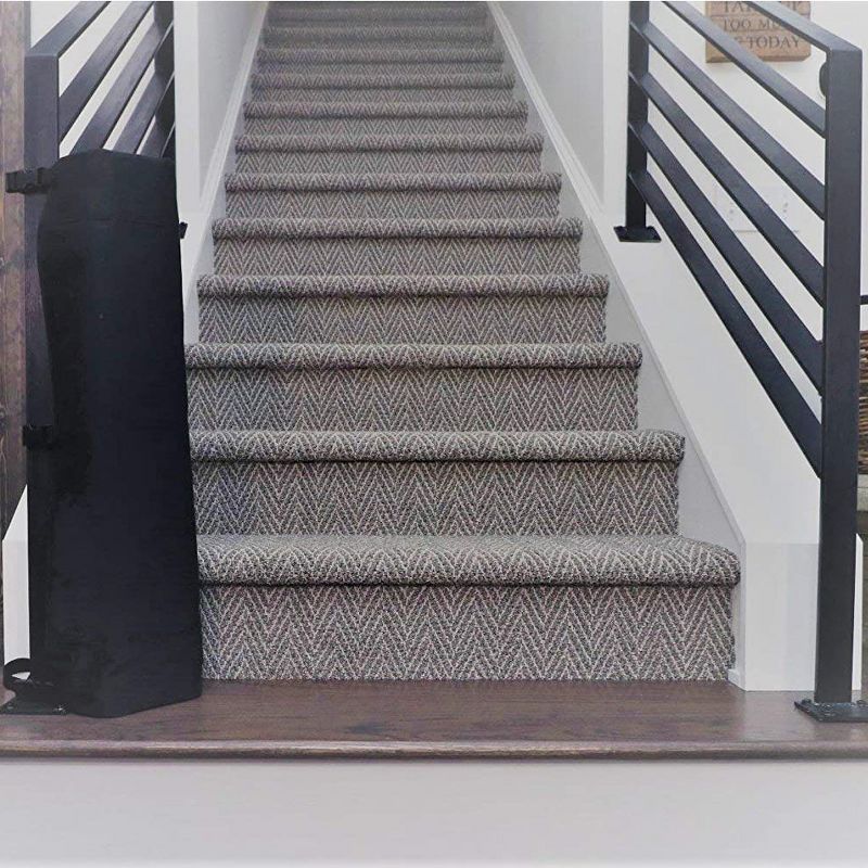 The Stair Barrier Portable Travel Wide Banister to Banister Retractable Fabric Baby and Pet Safety Gate, 42 to 52 Inch, Indoor/Outdoor Gray