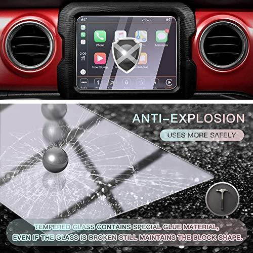 for 2018 2019 2020 Jeep Wrangler JL 2020 Jeep Gladiator JT Center Control Touchscreen Navigation Touch Screen Protector HD Clear Tempered Glass 9H Scratch Resistance 84IN