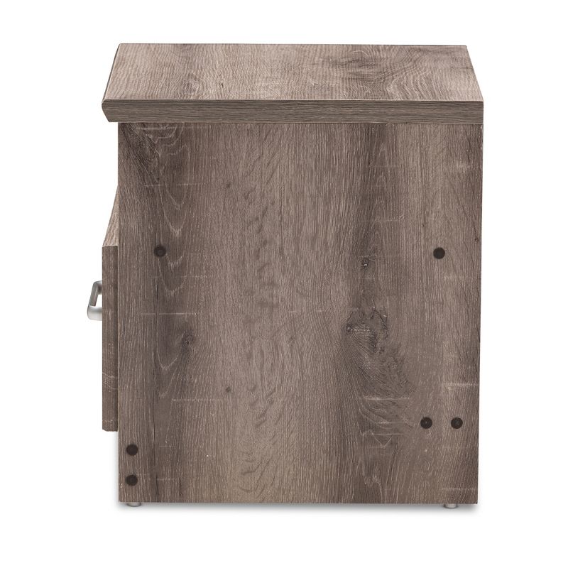 Gallia Modern and Contemporary Oak Finished 1 Drawer Nightstand Brown - Baxton Studio