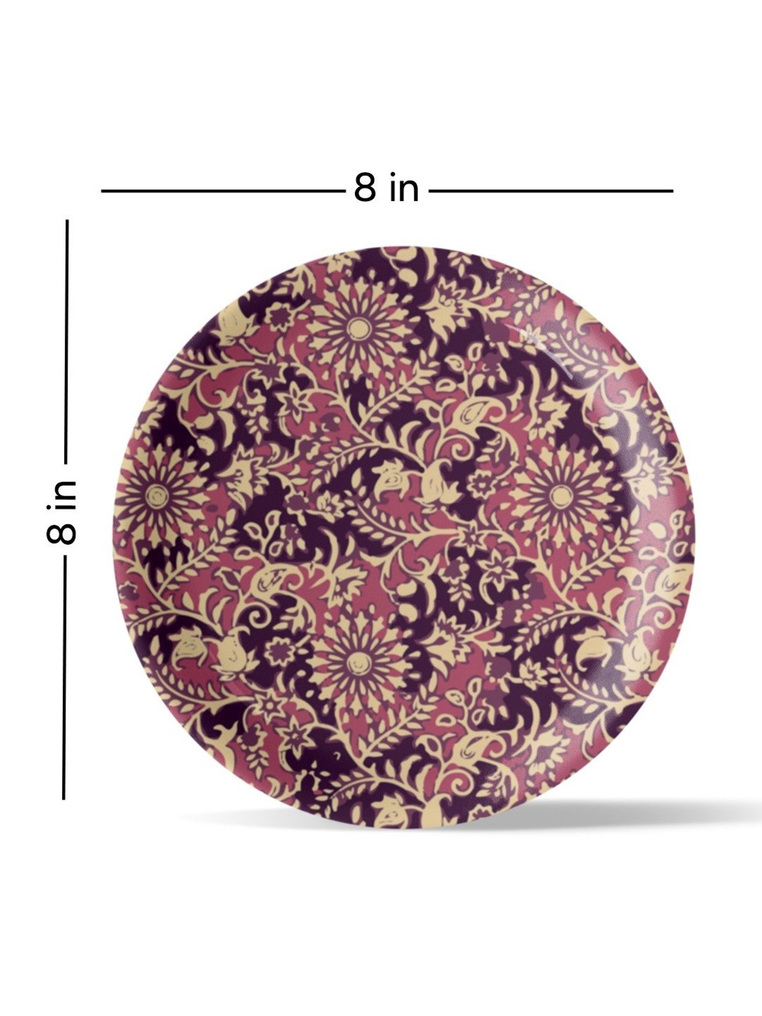 Nestroots Ethnic Floral Printed Multicolor Porcelain Wall Plate