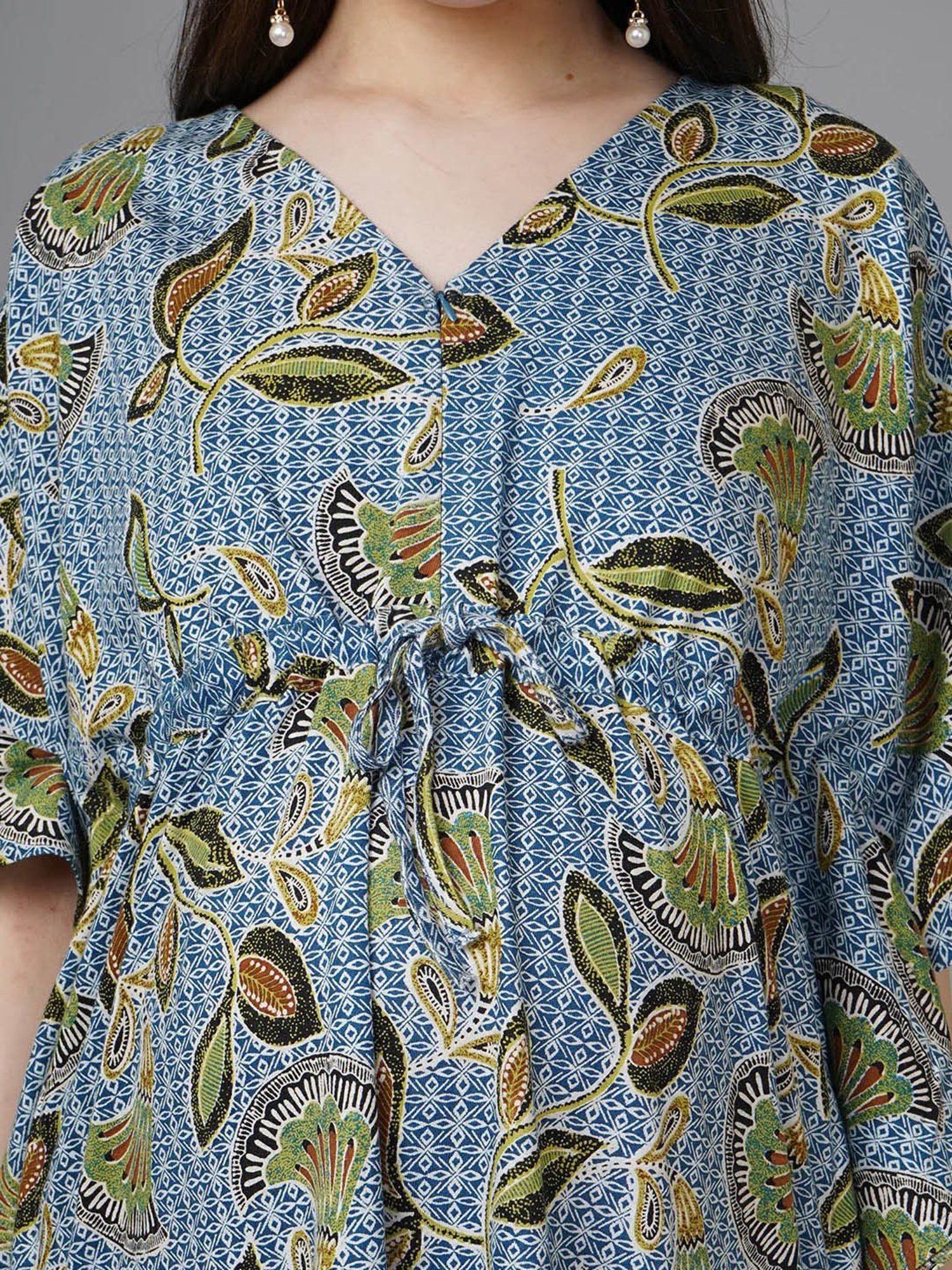 The Mom Store Multicolor Cotton Printed Maternity Kaftan