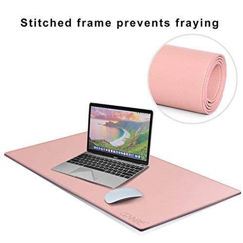 CENNBIE Extended PU Leather Mouse Pad/Mat Large Size 35.5" L x 15.7" W Artificial Leather Desk Pad Reversible Design Stylish for Office & Home (Pink)