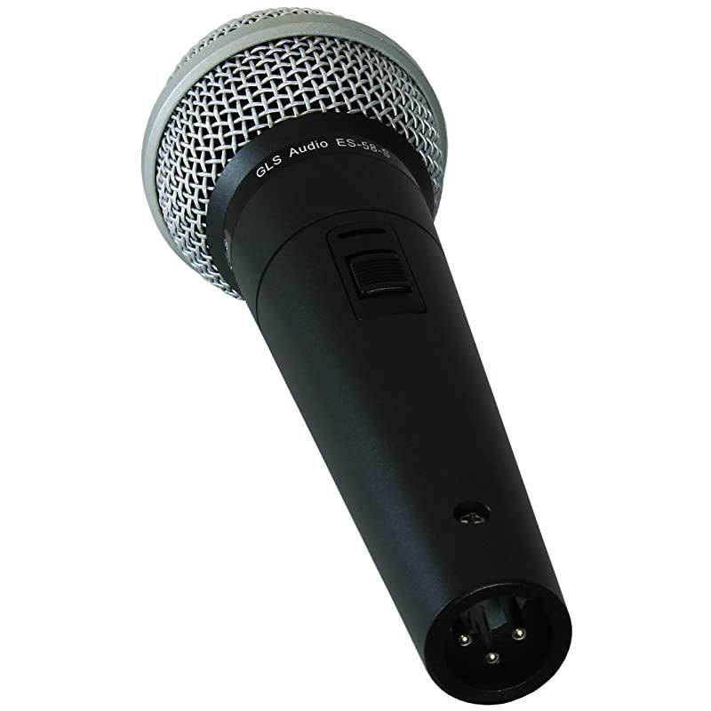 Vocal Microphone ES-58-S & Mic Clip - Professional Series ES58-S Dynamic Cardioid Mike Unidirectional (With On/Off Switch)