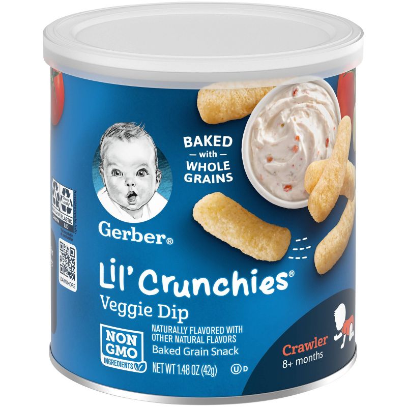 Gerber Lil' Crunchies Veggie Dip Baked Corn Baby Snacks - 1.48oz