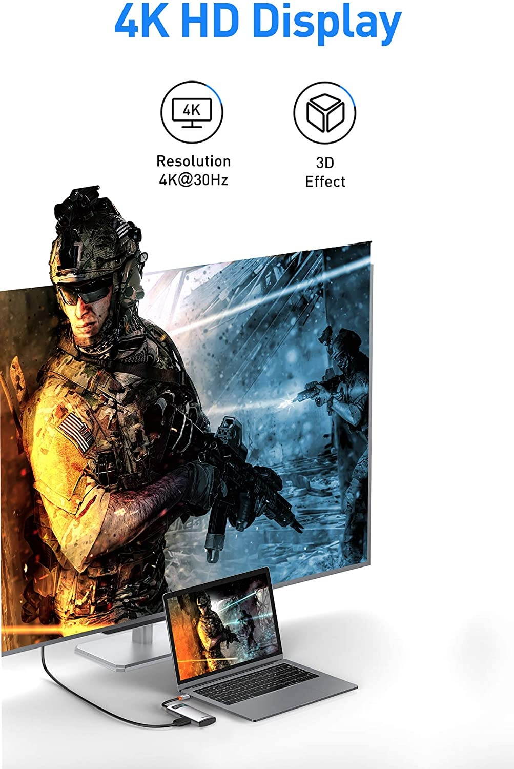 Baseus Docking Station,6-in-1 USB C HUB Adapter with 4K HDMI,100W Power Delivery,3 USB 3.0,1000Mbps Ethernet Type C Dongle for MacBook Air,MacBook Pro,Surface Pro and More