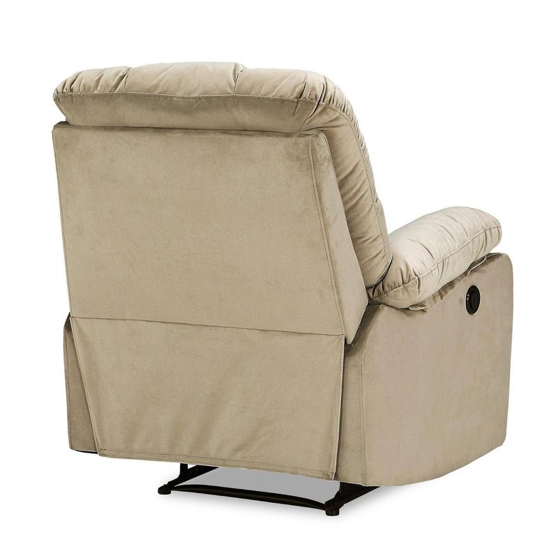 Loyola Power Recliner with Padded Arms Beige - Dorel Living