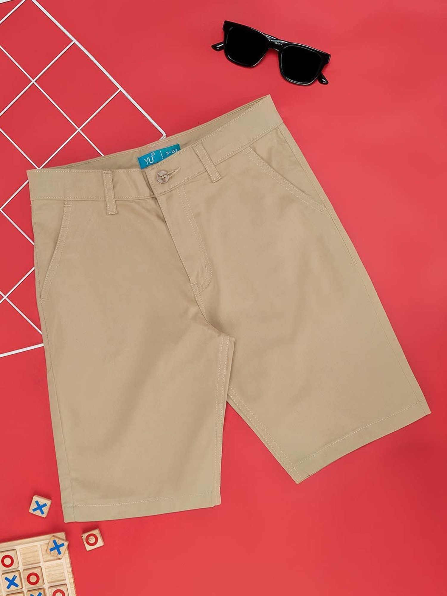 YU by Pantaloons Kids Brown Cotton Regular Fit Shorts