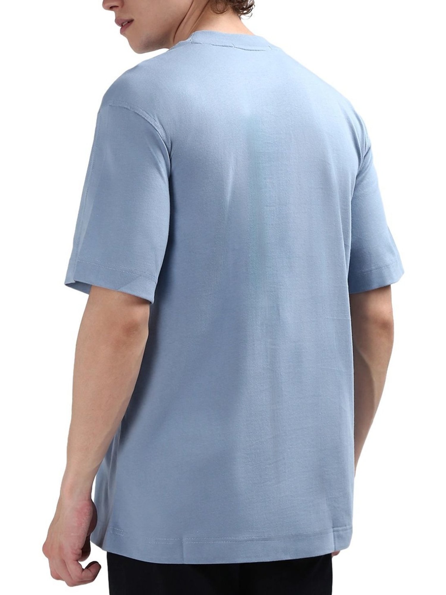 Calvin Klein Blue Cotton Relaxed Fit T-Shirt