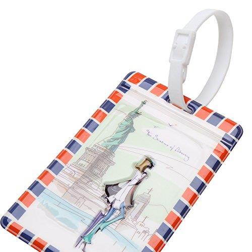 Coolrunner 3pcs Travel Luggage Label Straps Suitcase Name ID Address Tags Luggage Tags (Luggage Label)