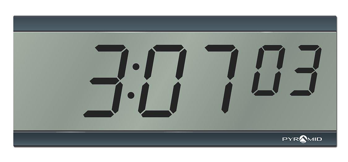 PYRAMID S9D3L6GBBB 11-1/4" Digital Wireless Synchronized LCD Clock, Black