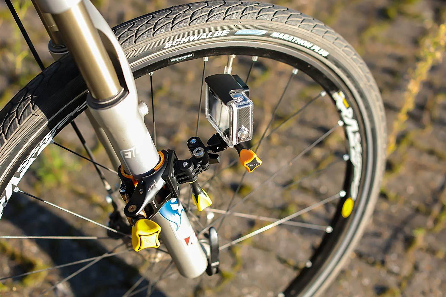 iSHOXS Cobra, 6061 Aluminum die-cast Universal Sport and Action Cam Mount with a Large Clamping Range of 16-50 mm with an Open C Construction for mounting Even in Difficult to Reach Places