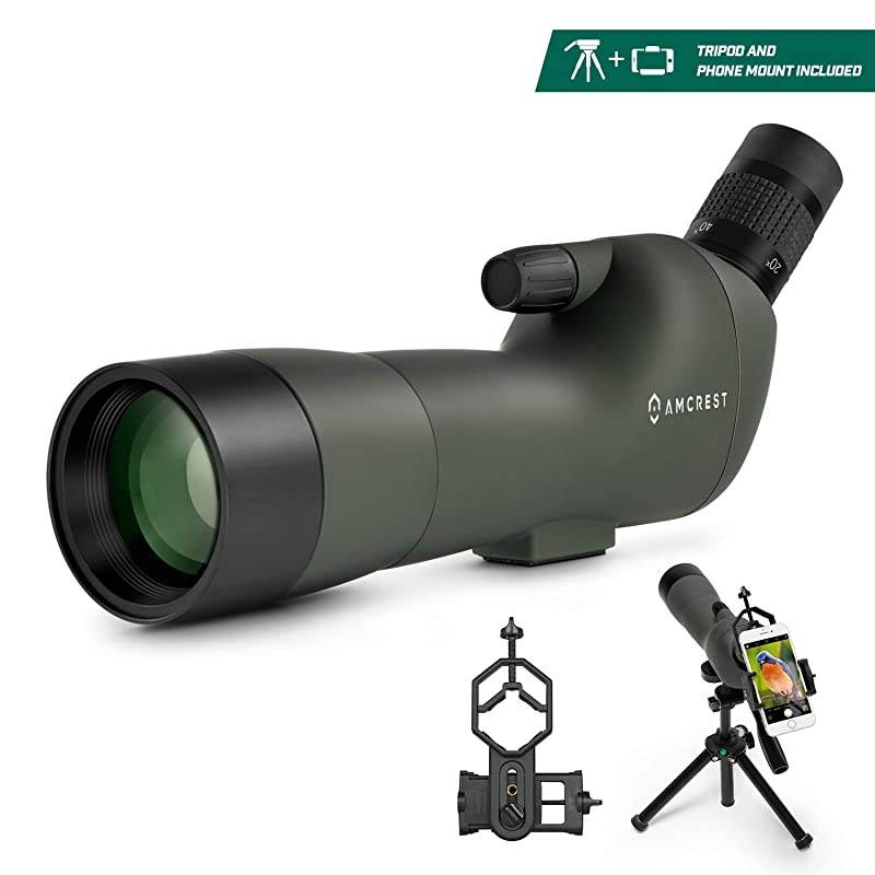 Spotting Scope  Shooting wTripod 2060x60mm Multi Coated Optical Lens Waterproof 3619m1000m Telescope with Universal Smartphone Adapter AMSS60G