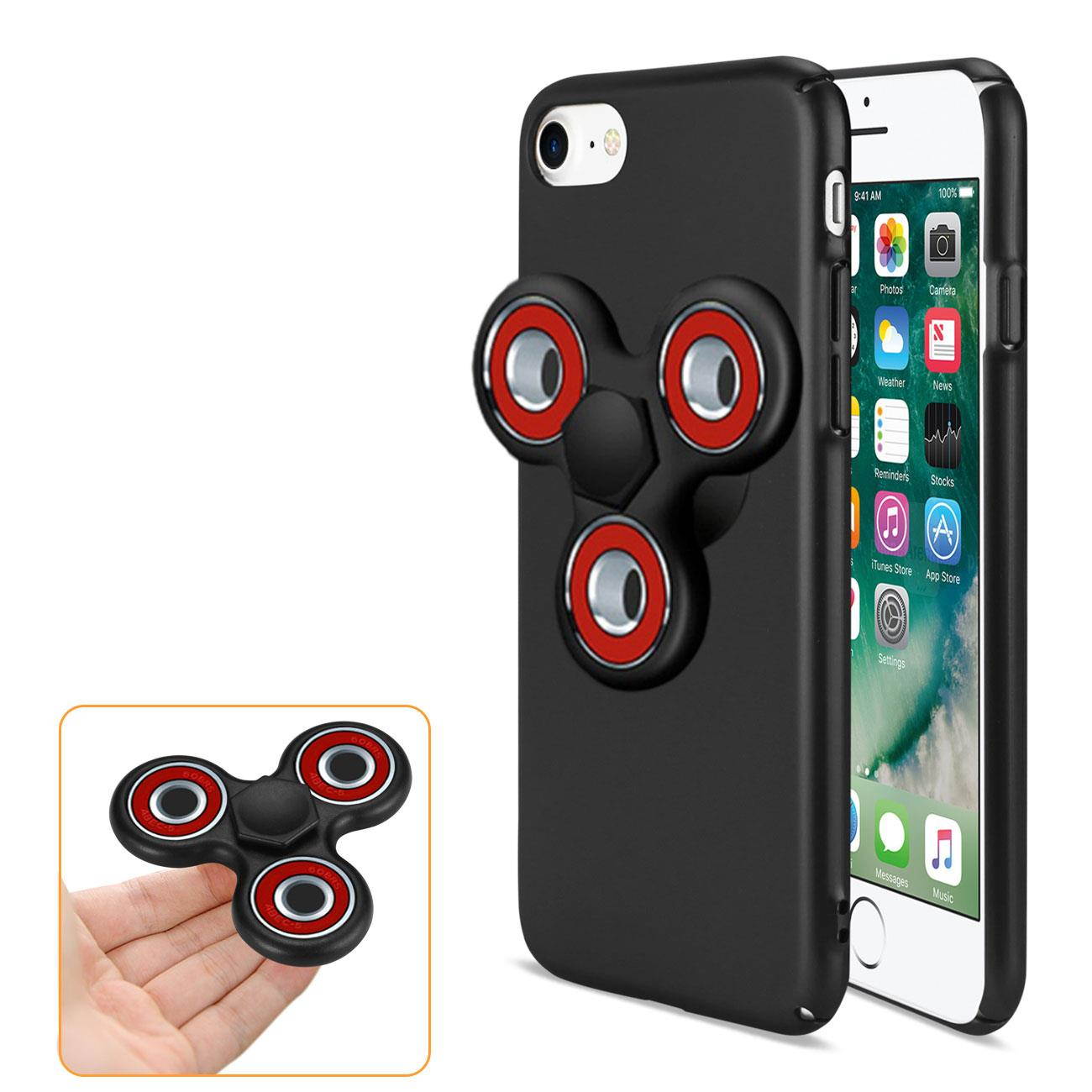 REIKO IPHONE 7/ 6/ 6S CASE WITH LED FIDGET SPINNER CLIP ON IN BLACK
