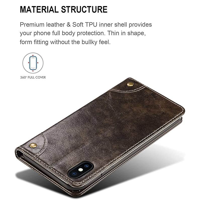 iPhone 8 Plus Case iPhone 7 Plus Case Leather Wallet Folio Case Magnetic Closure Flip Cover with Stand and Credit Card Slot for iPhone 8 Plus 7 Plus