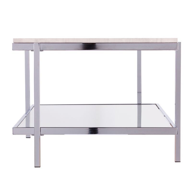Coretta Faux Marble Cocktail Table White - Aiden Lane