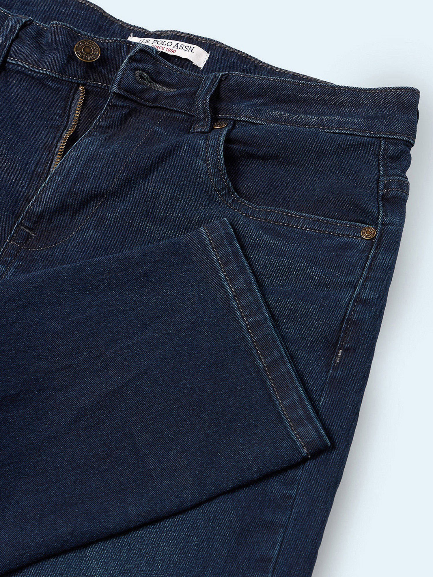 U.S. Polo Assn. Blue Slim Fit Mid Rise Jeans