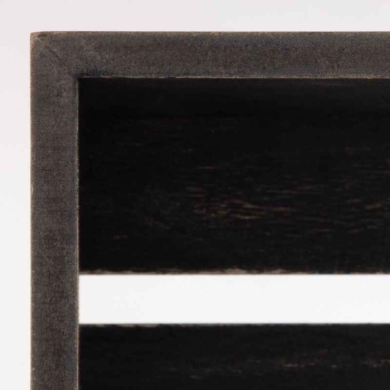 Set of 4 Rustic Wood Crate Wall Storage Black - Patton Wall Decor