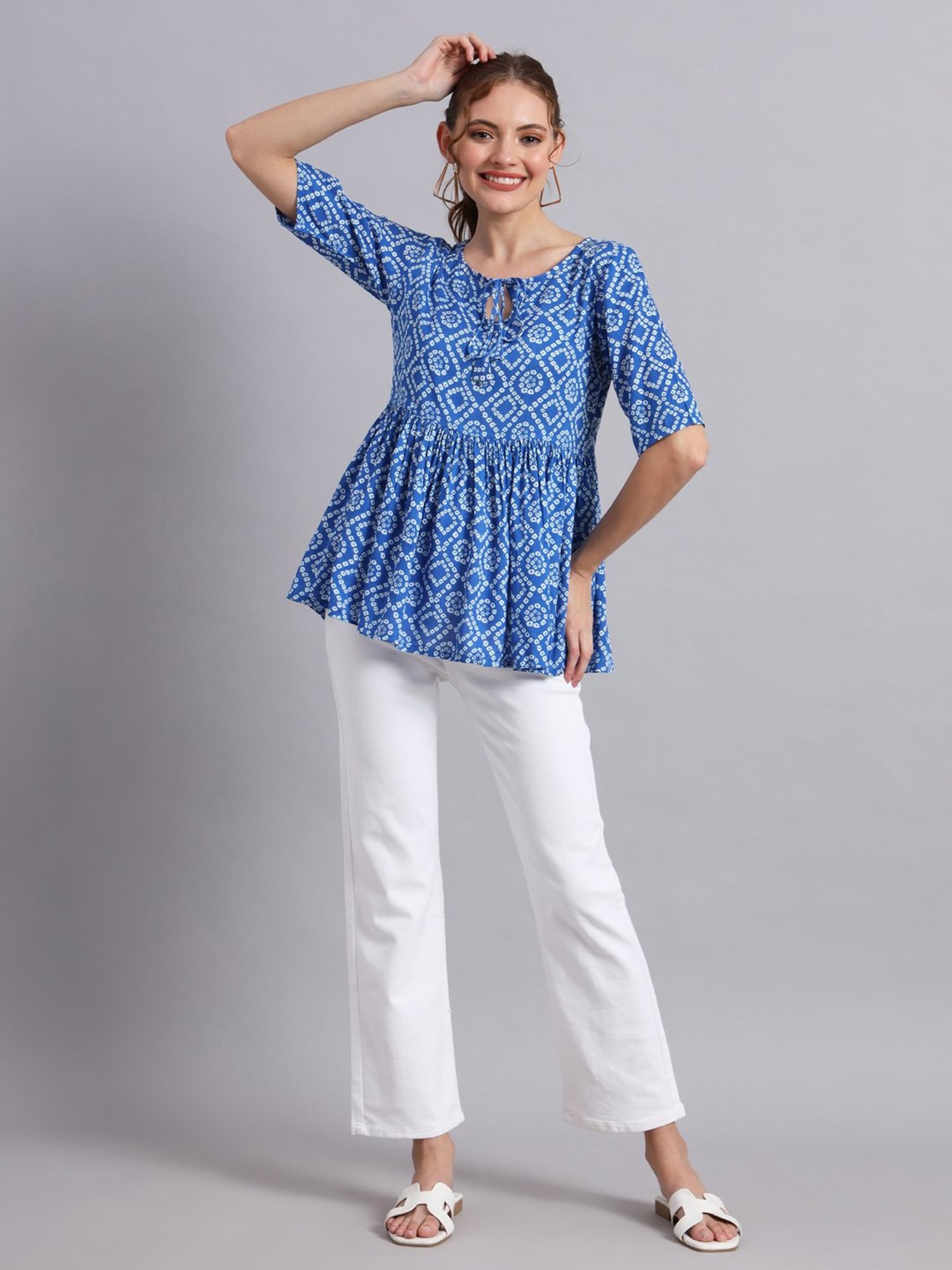 DECKEDUP Blue Printed Tunic