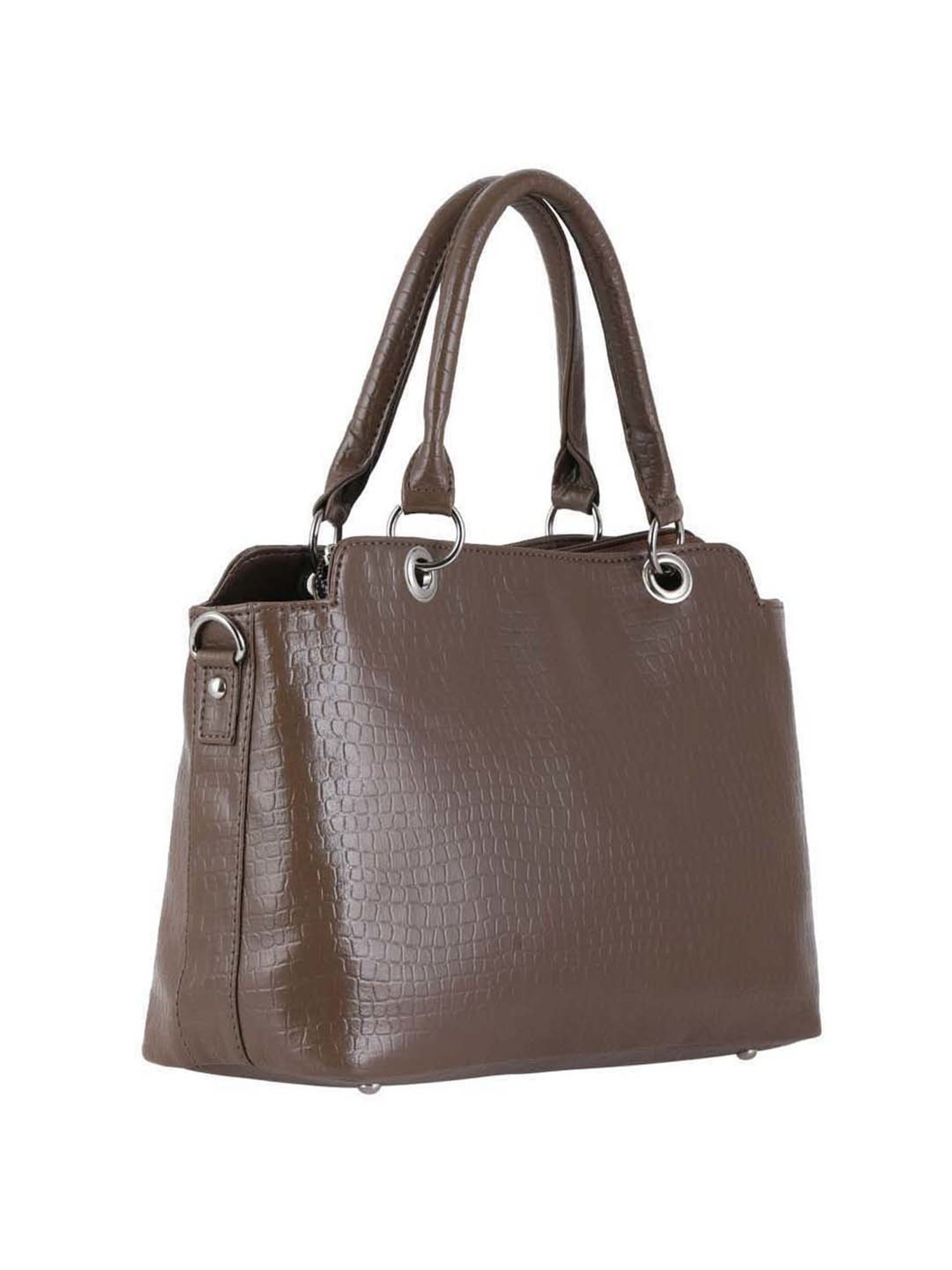 Toteteca Brown Textured Medium Handbag