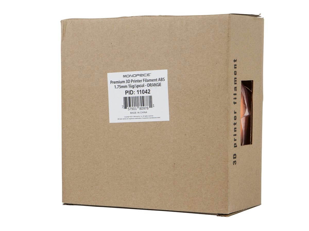 Monoprice Premium 3D Printer Filament - 1kg/Spool - Bright Orange | ABS, 1.75MM