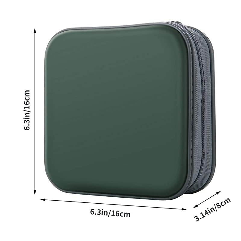 CD Case, 40 Capacity CD DVD Heavy Duty Wallet Storage Organizer Holder VCD Binder Bag Album Booklet (A-Silver)