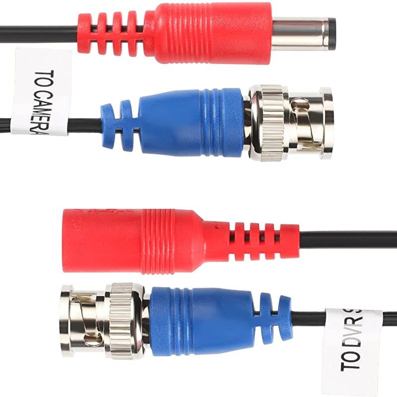 4Pack 65Feet BNC Vedio Power Cable Pre-Made Al-in-One Camera Video BNC Cable Wire Cord for Surveillance CCTV Security System with Connectors(BNC Female and BNC to RCA)