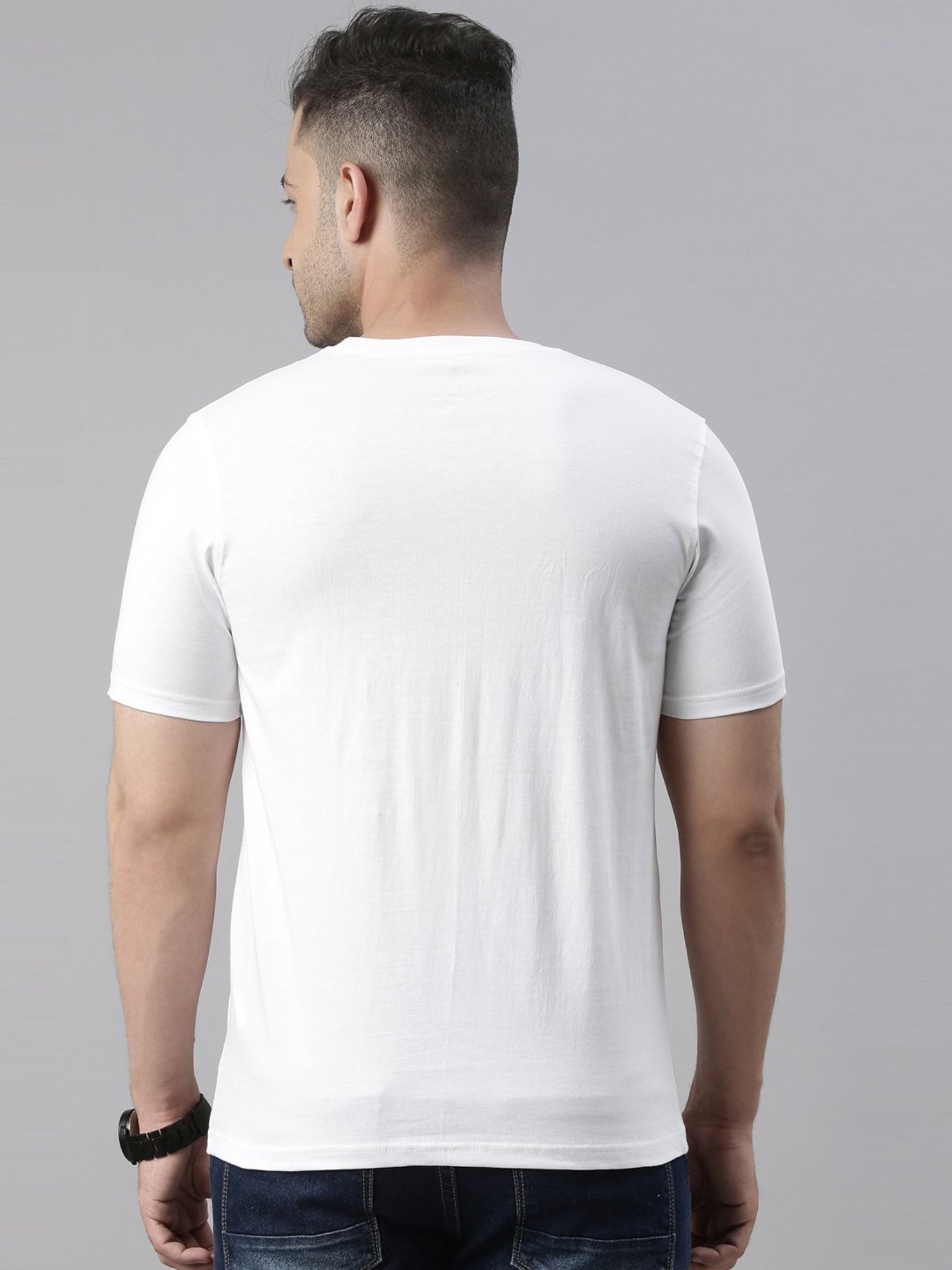 Bushirt White Cotton Crew T-Shirt