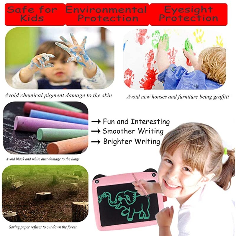 9 inch Writing Drawing Board Doodle Board Toys for KidsBirthday Gift for 45 Years Old Kids Adults LCD Writing Tablet with Stylus Smart Paper for Drawing Writer Pink