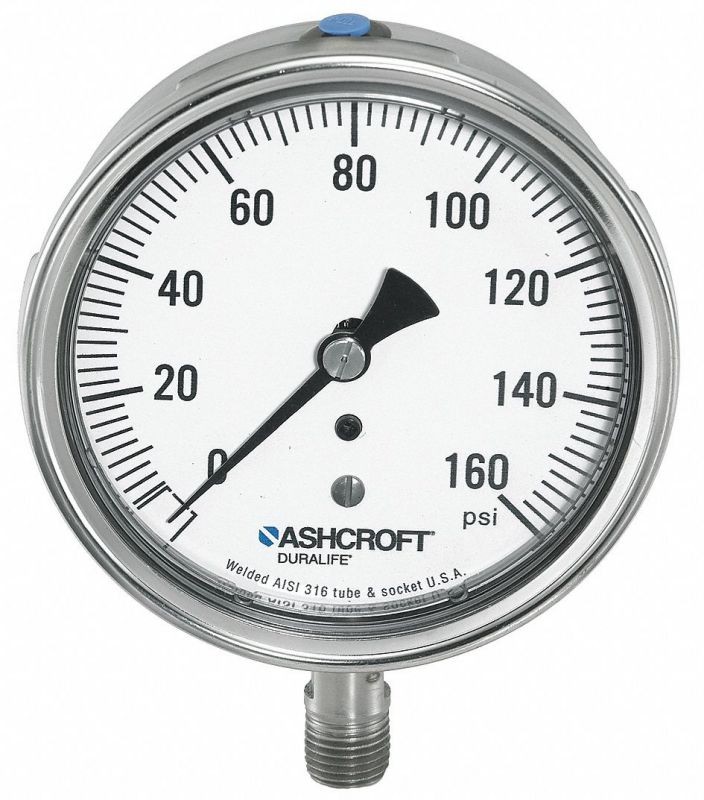ASHCROFT 251009SW02L400# Gauge,Pressure,0 to 400 psi,1009SW