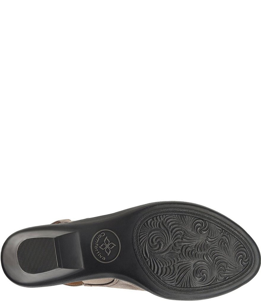 Comfortiva Finella Metallic Suede Slingback Peep Toe Mules