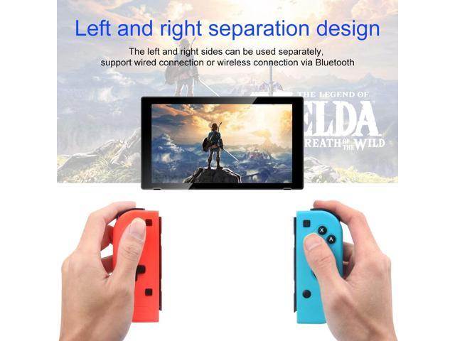 Wireless Joy-con Controller for N-Switch Console, Left and Right Switch Pro Remote Controller, Upgrade Version Plug and Play Auto Connect, Bigger Size Not Official Original One, Blue Red