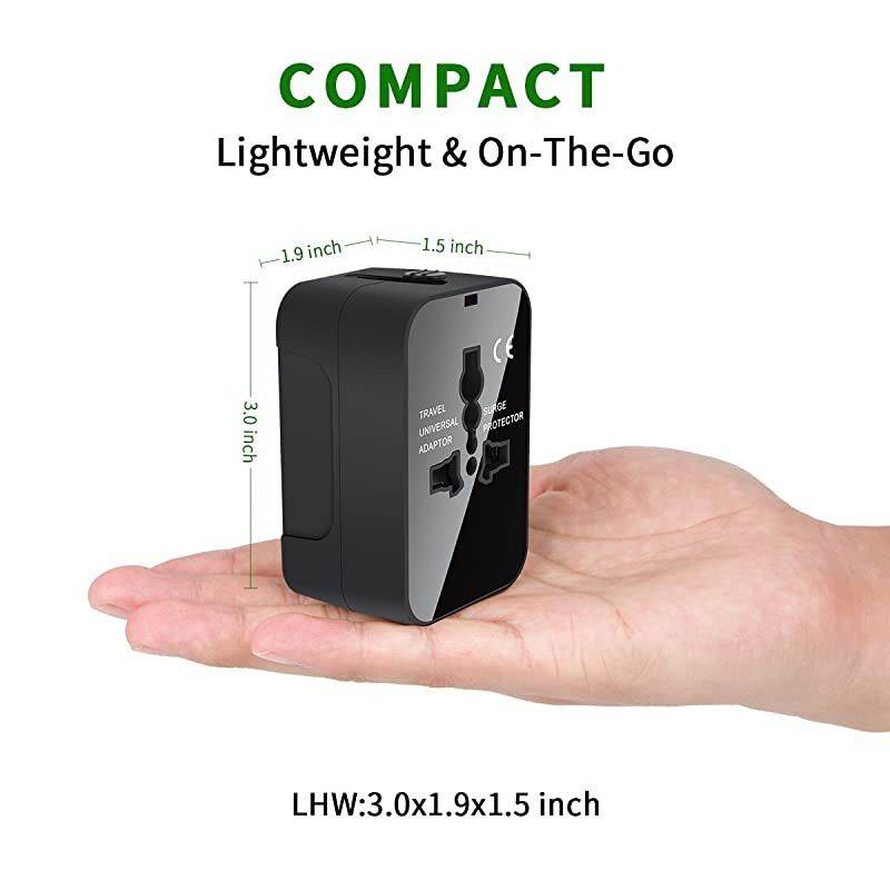 International Universal All in One Worldwide Travel Adapter Wall Charger AC Power Plug Adapter with Dual USB Charging Ports for USA EU UK AUS European Cell Phone Laptop