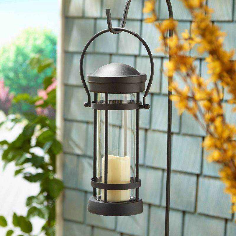 16" Revere LED Candle Outdoor Lantern Brown - Smart Living