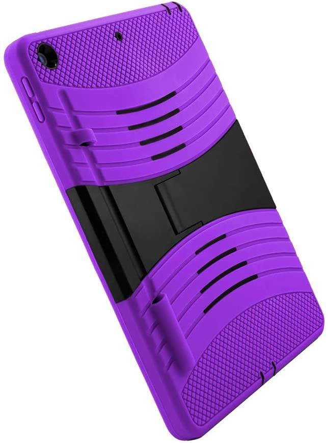 iPad 10.2 Case, Premium Rugged Hybrid Case, Kickstand, Impact Drop Protection Cover For Apple iPad 10.2 7th 8th 2019/2020 Generation (Purple)