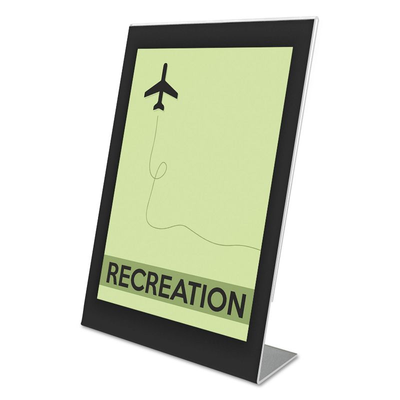 Deflecto Superior Image Black Border Sign Holder Plastic 8-1/ 2 x 11 Black/Clear 69775