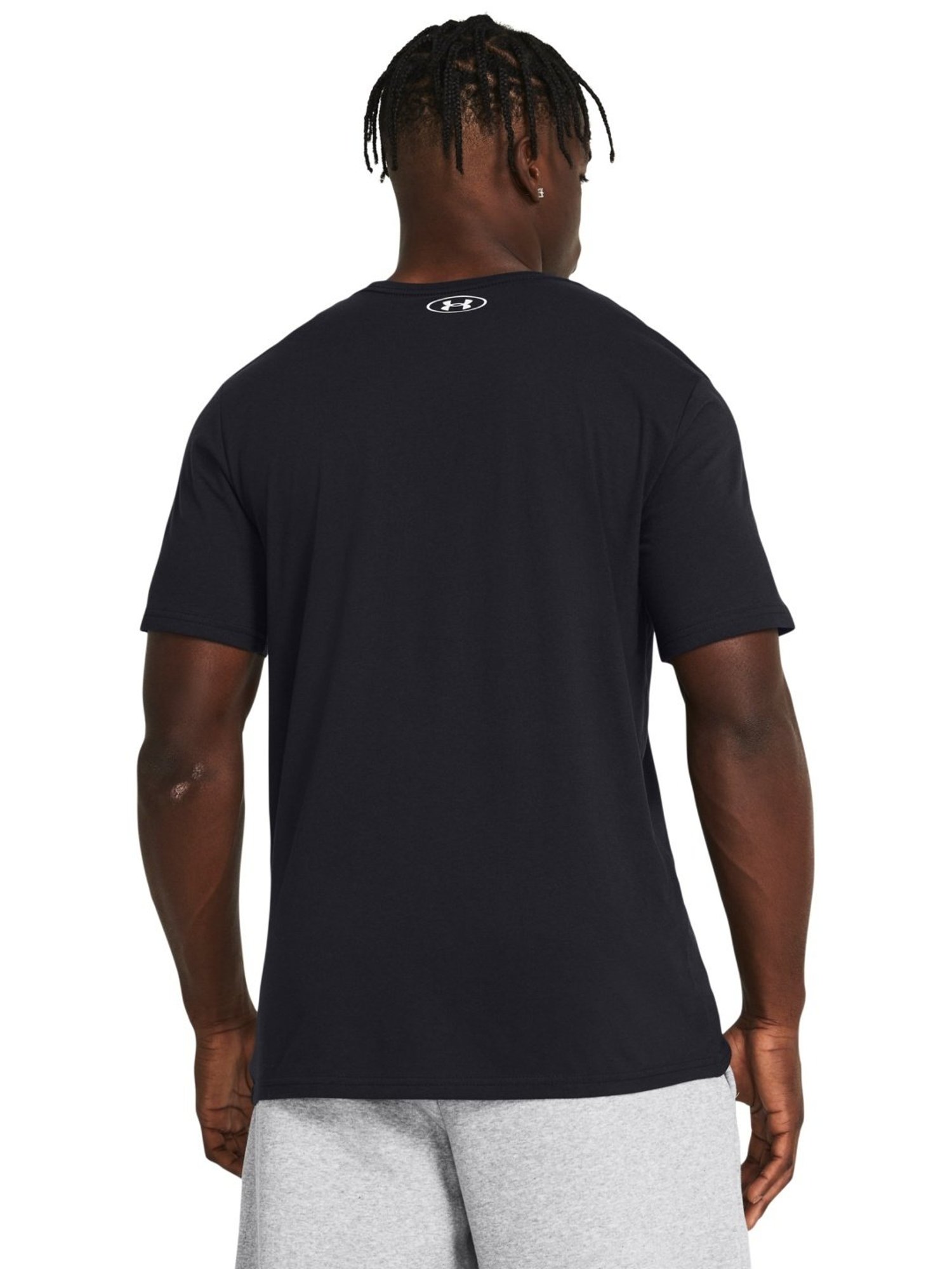 Under Armour Black Cotton Slim Fit Logo Printed T-Shirt