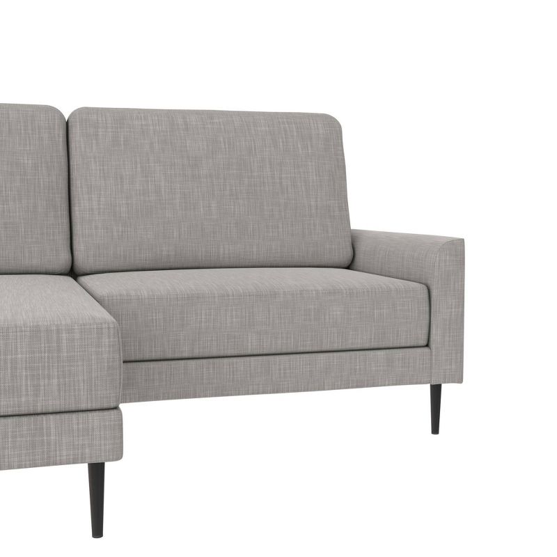 Francis Upholstered Sectional Sofa with Interchangeable Chaise Light Gray Linen - CosmoLiving by Cosmopolitan