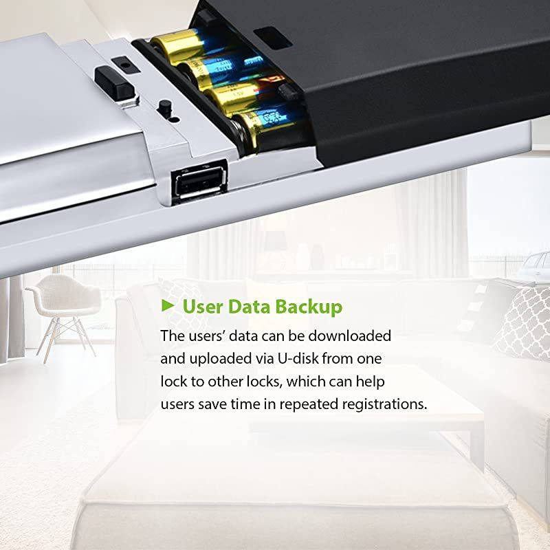 TL400B Fingerprint Biometric Door Lock with APP Digital Keyless Bluetooth Locks Smart Home Entry + 5pcs RFID Cards,Left Handed