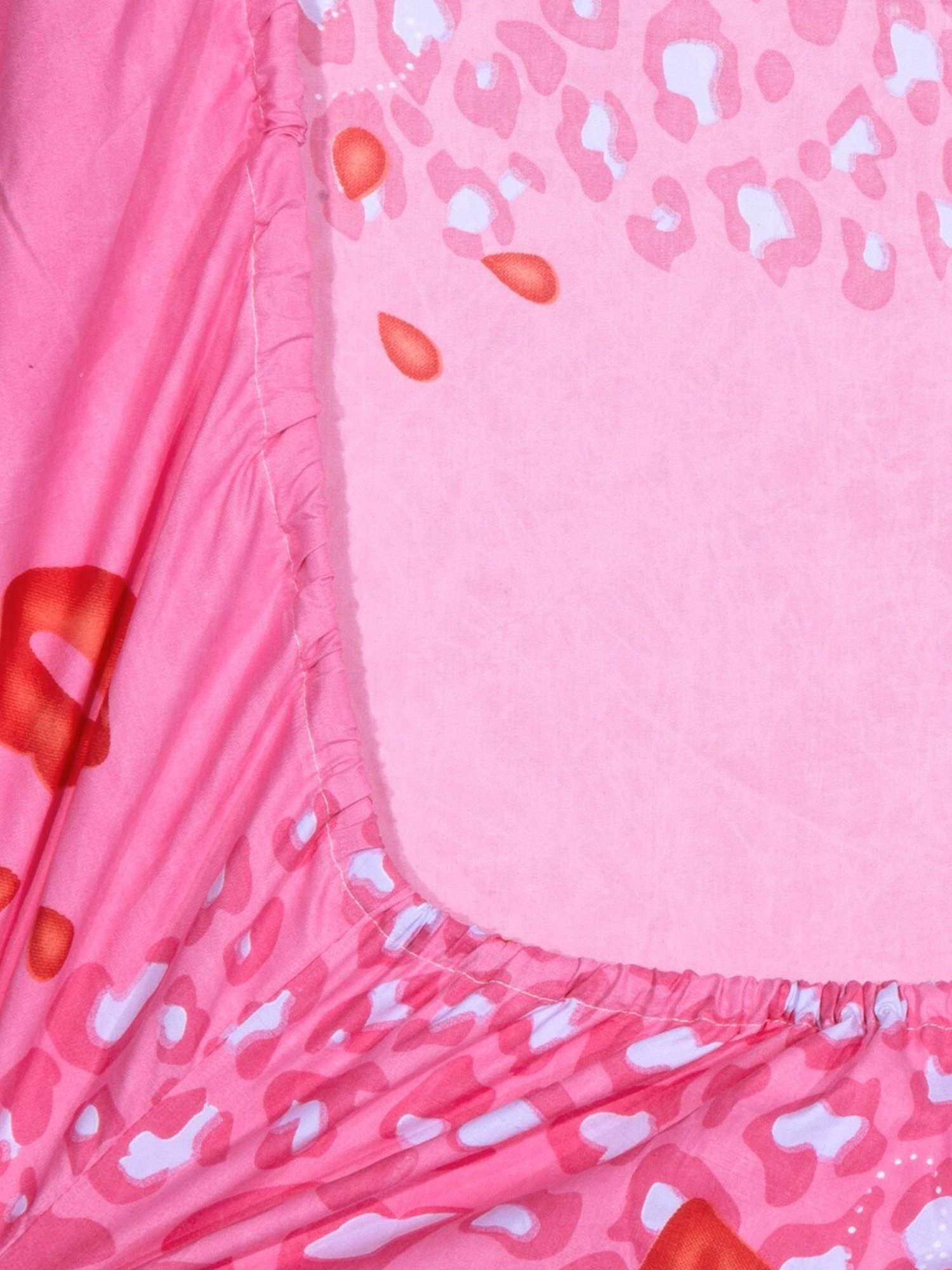 Klotthe Character based Pink 300 TC Cotton King Bedsheet with 2 Pillow Covers