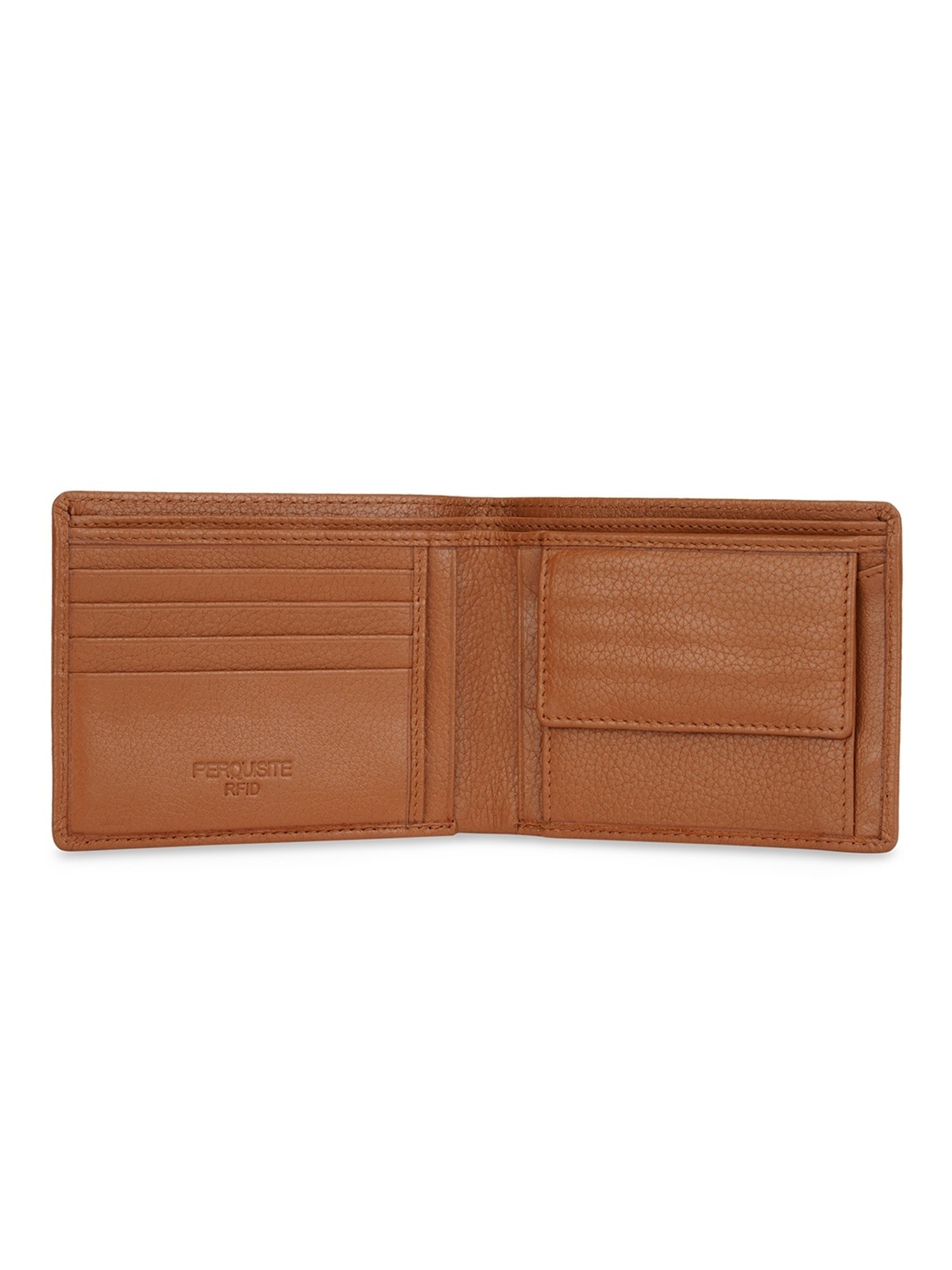 PERQUISITE Brown Casual Leather Bi-Fold Wallet for men
