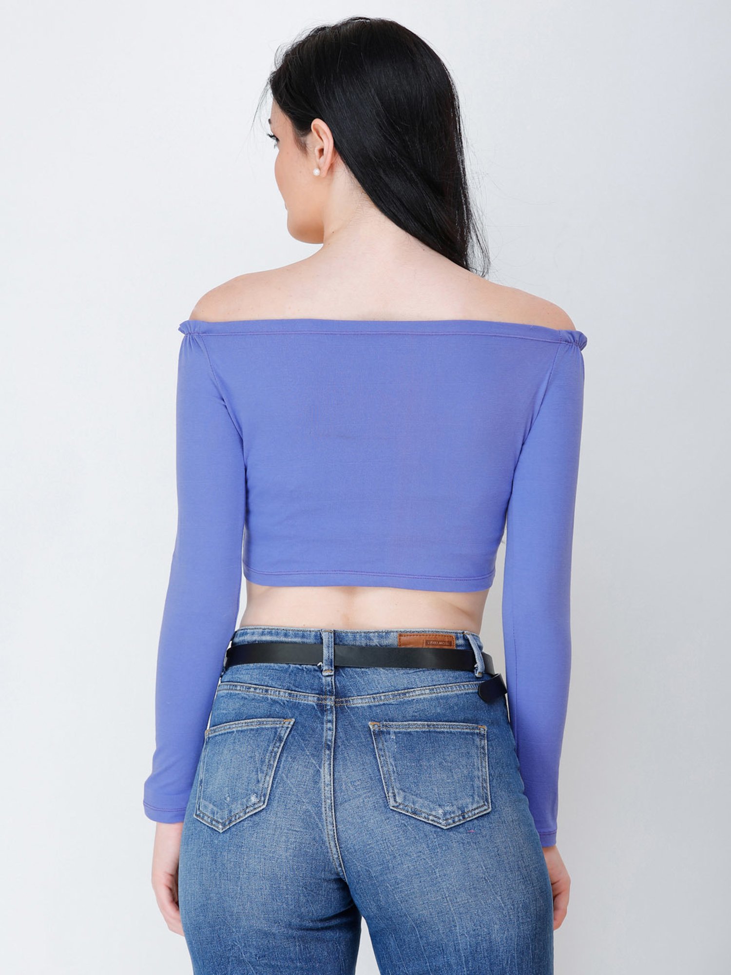 Scorpius Purple Regular Fit Crop Top