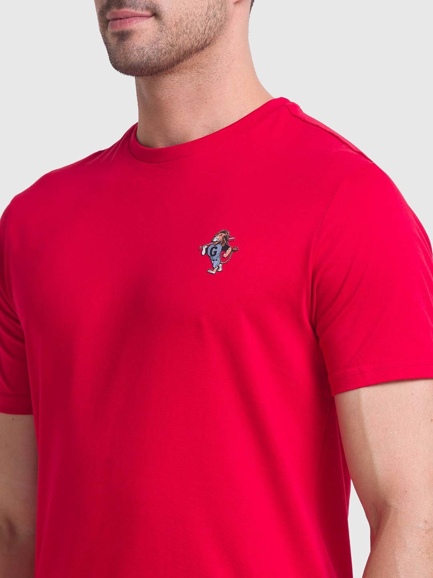 Giordano Red Slim Fit Crew T-Shirt