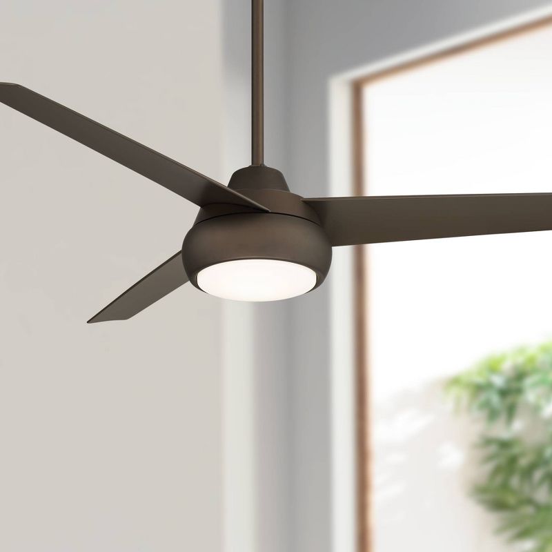 52" Casa Vieja Modern 3 Blade Ceiling Fan with Light LED Dimmable Remote Emperial Bronze House Bedroom Living Room Kitchen Dining