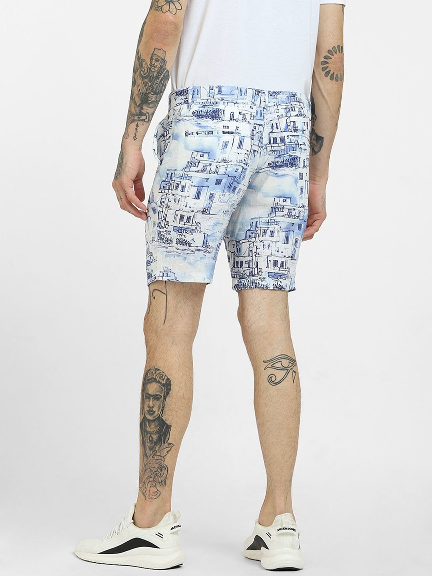 Jack & Jones White Printed Shorts