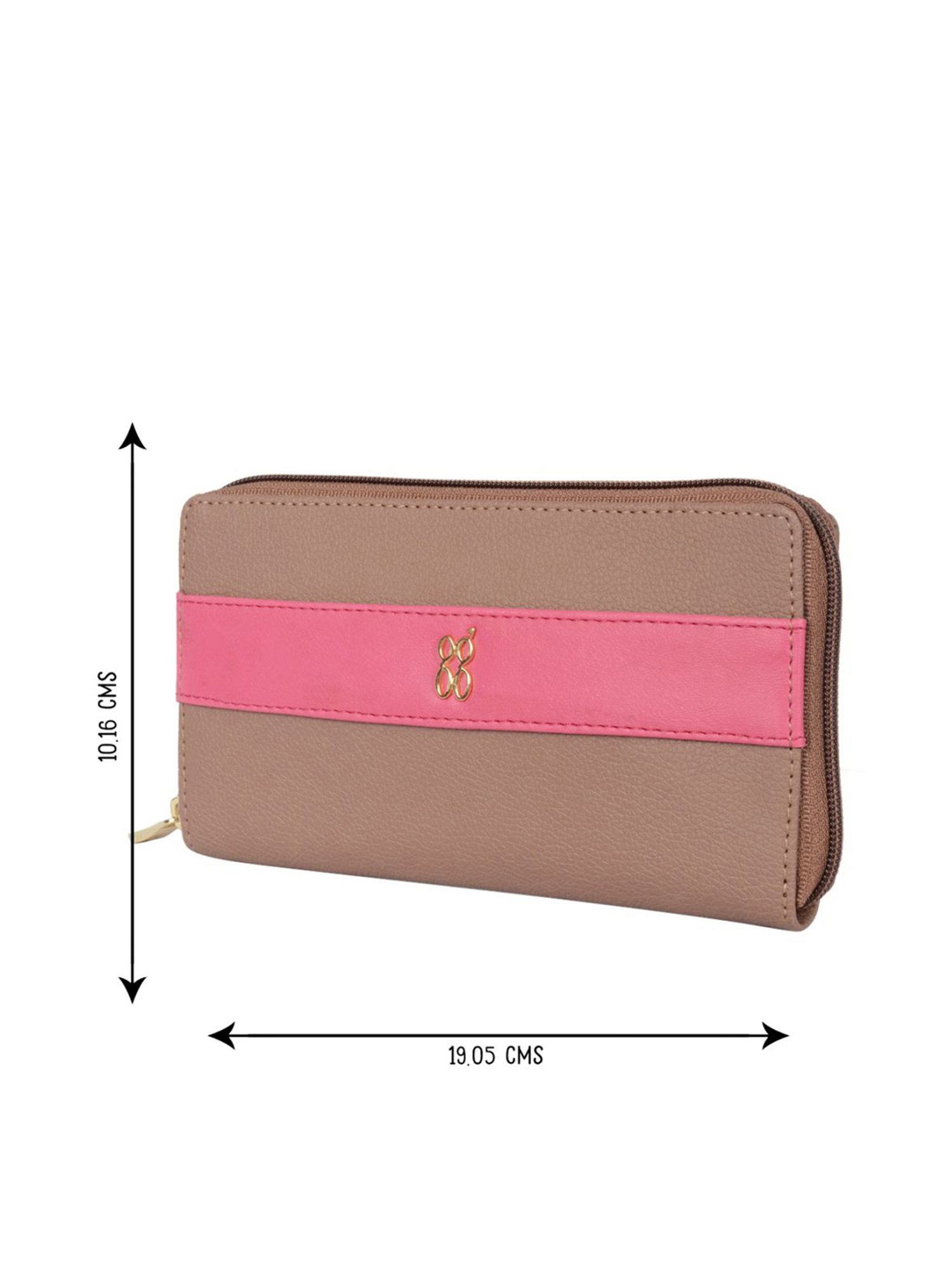 Baggit Pink Solid Zip Around Wallet for Women