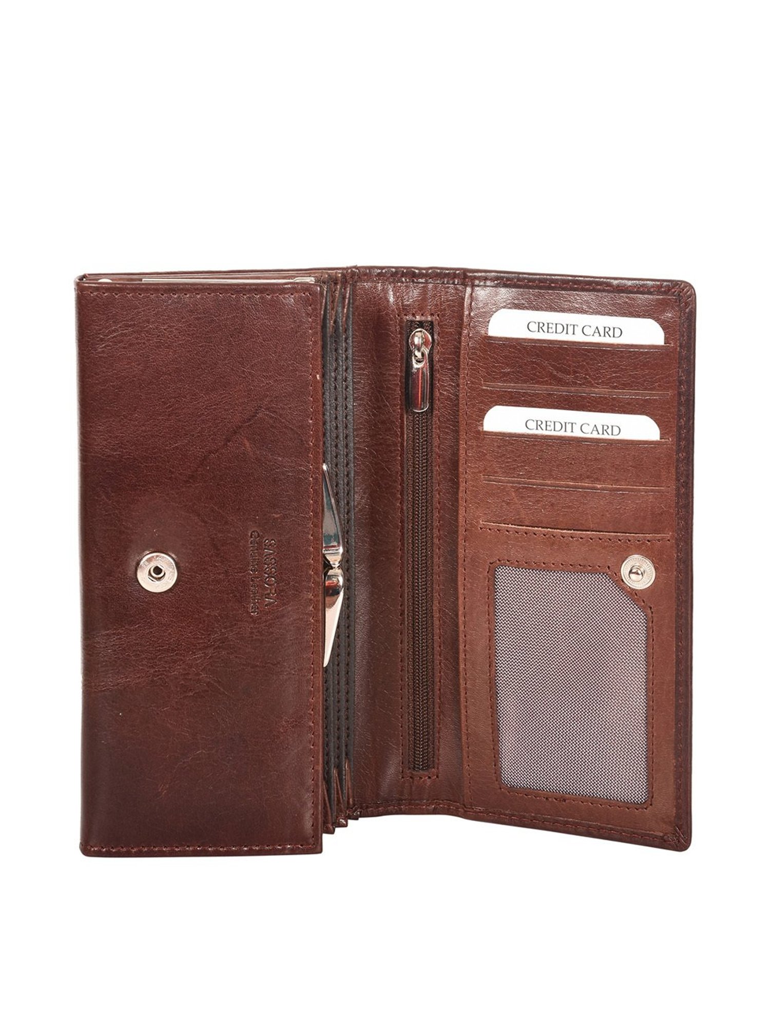 SASSORA Brown Solid Rfid Wallet for Women