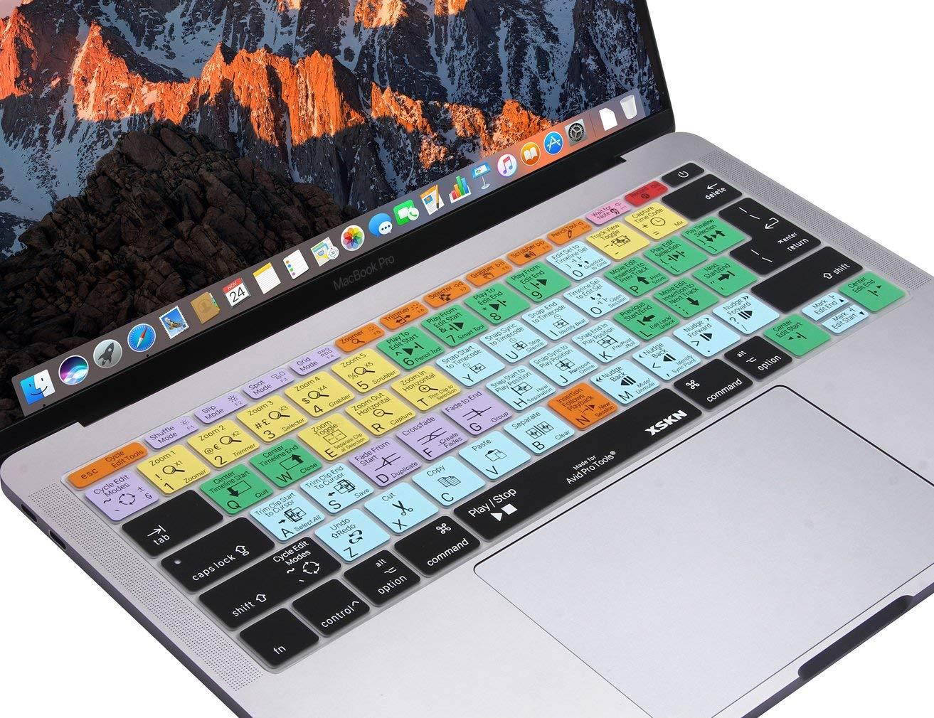 XSKN Avid Pro Tools Keyboard Cover Silicone Skin for Macbook 12 (2015 Model A1534) and New MacBook Pro 13 (2016 Model A1708, No Touch Bar), US&EU Version
