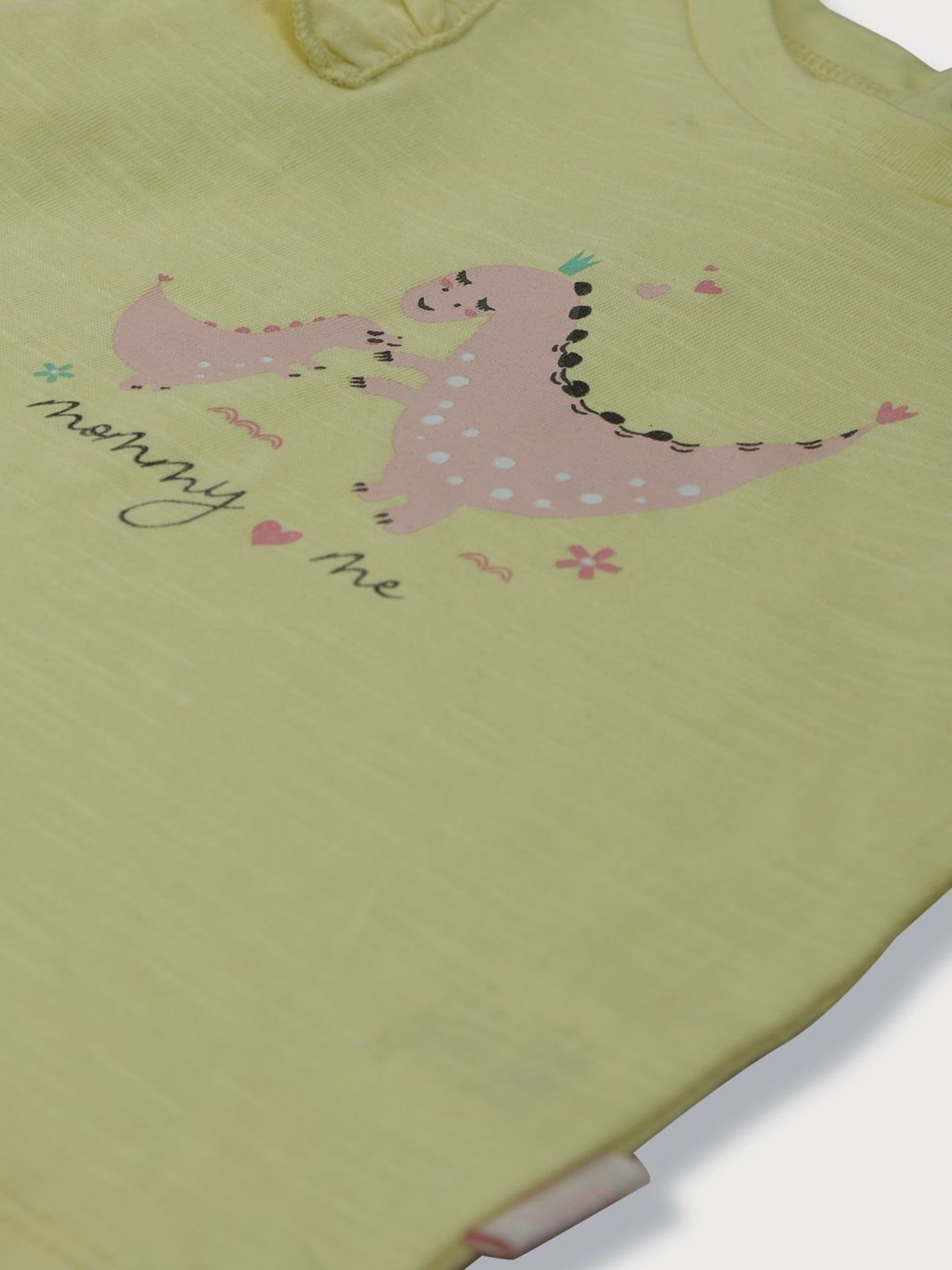 GJ baby Kids Yellow & Black Cotton Graphic Full Sleeves T-Shirt Set